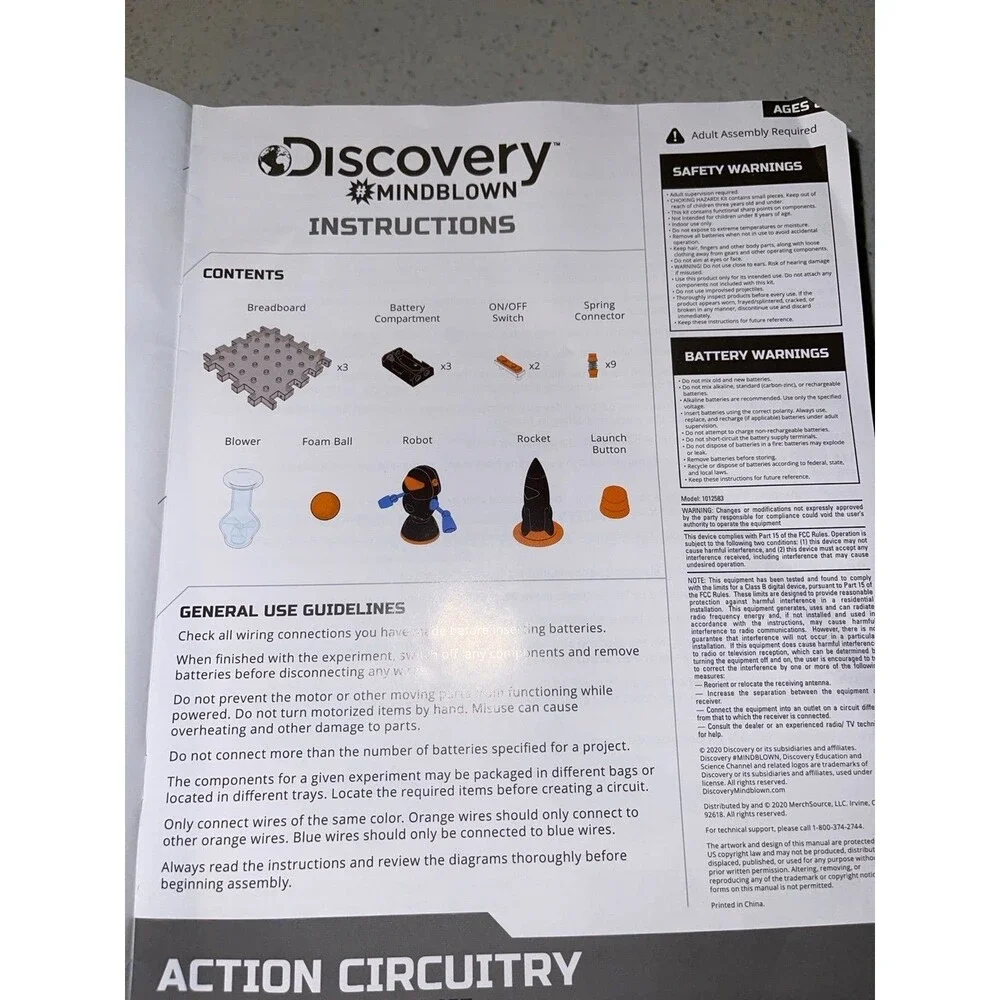 Discovery #MINDBLOWN Action Circuitry Electronic STEM Science Kit 6 Projects‎